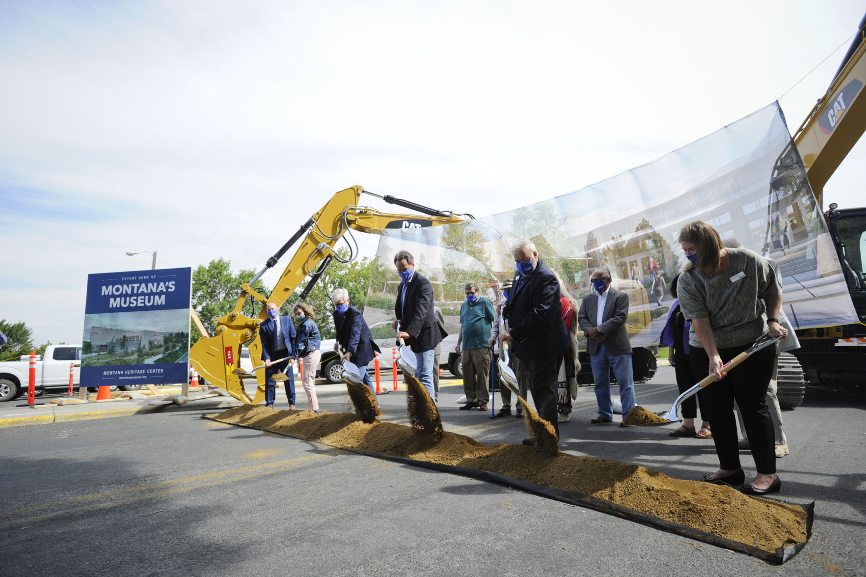 Officials break ground on the new Montana Heritage Center during a ceremony on Wednesday.